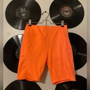 Athletic Works Neon Orange Medium Biker Shorts